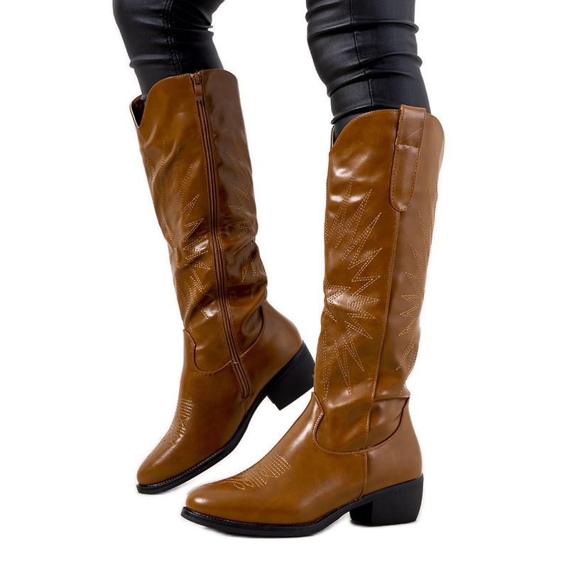 Stivali da cowboy marroni, alti Berthiaume marrone