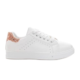 Sneakers bianche con glitter Shine bianco d'oro