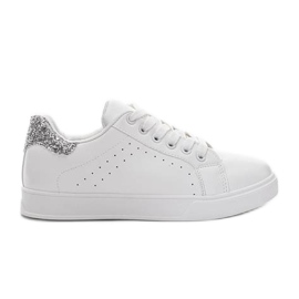 Sneakers bianche con glitter Shine bianca d'argento