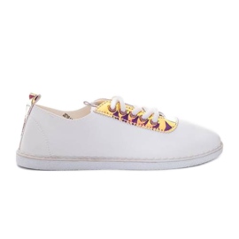 Sneakers da donna White Roses bianco d'oro
