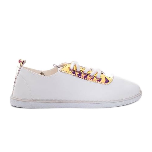 Sneakers da donna White Roses bianca d'oro