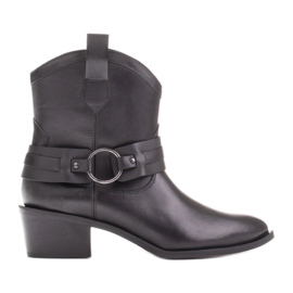 Marco Shoes Stivali texani Kaja con cintura decorativa nero