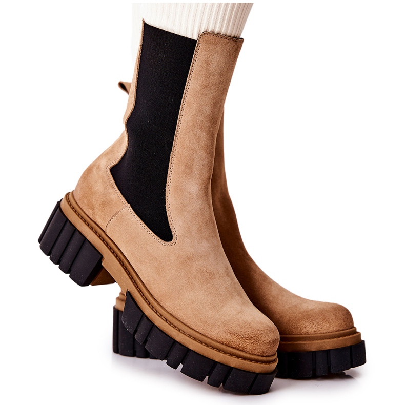 Stivali Pelle Lavoratori Laura Messi Beige 2421