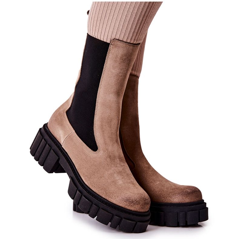 Stivali Pelle Lavoratori Laura Messi Beige scuro 2421 marrone