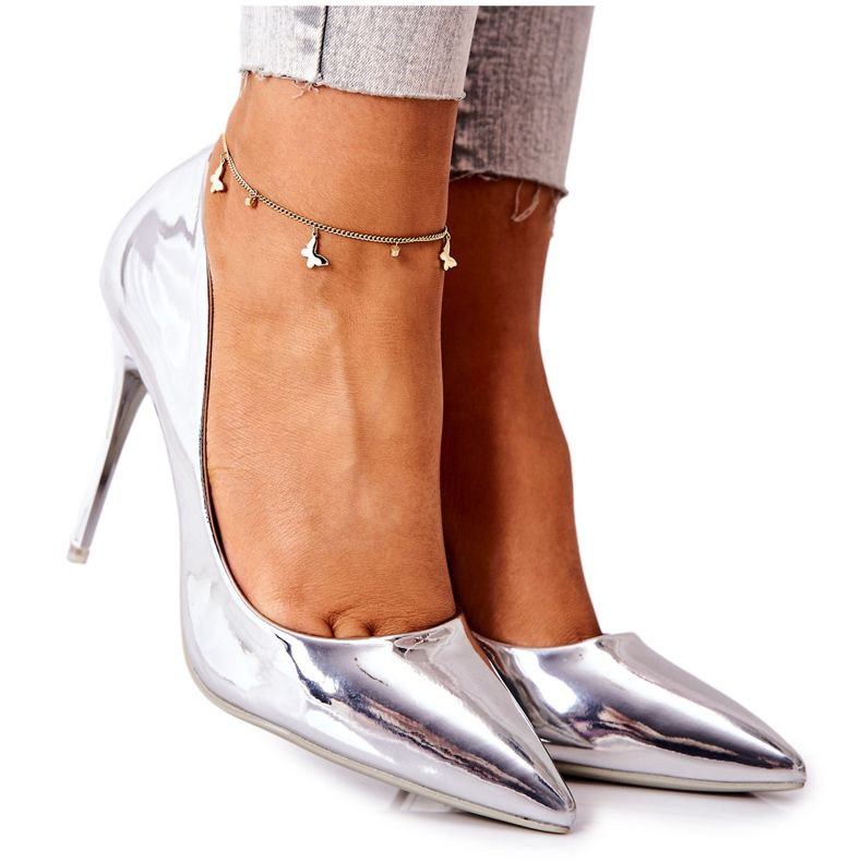 PG2 Elegante specchio Adrinnah argento tacchi d'argento
