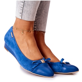 Décolleté con zeppa in pelle Monnari 0590-M12 Blu
