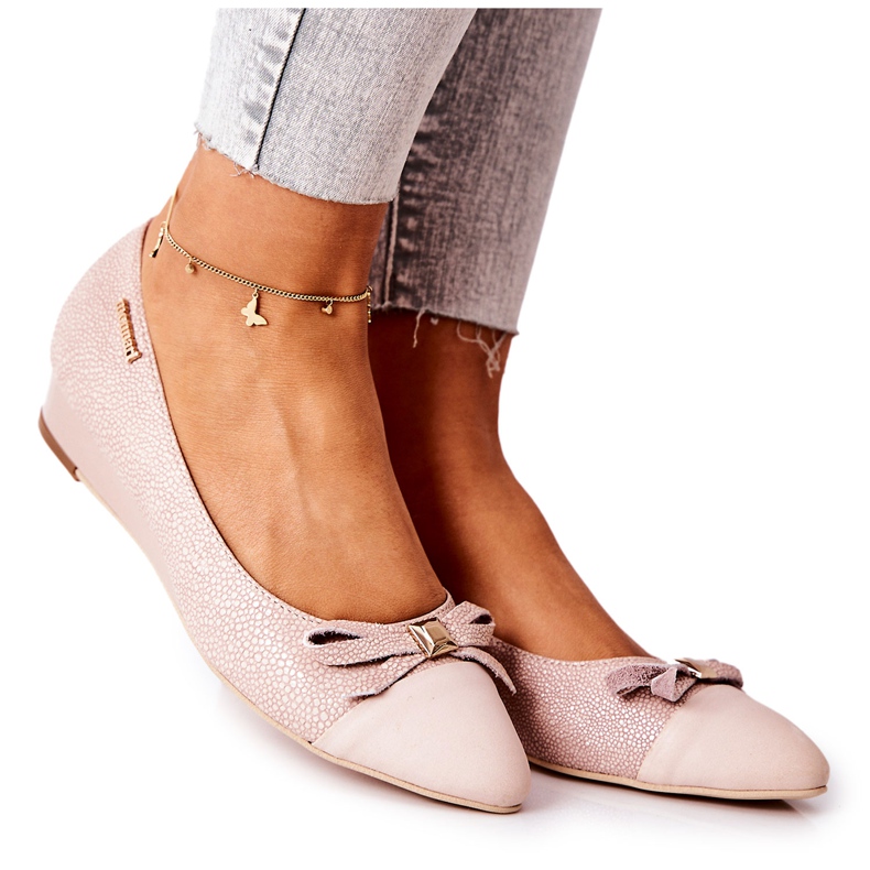 Décolleté con zeppa in pelle Monnari 0590-M04 Rosa chiaro