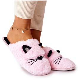 PE1 Morbide pantofole gattini con orecchie rosa distty