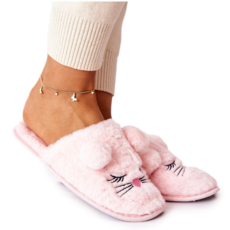 PE1 Pantofole morbide da topo con orecchie di Luise rosa