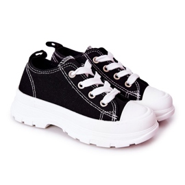 FR1 Sneakers per bambini sulla piattaforma del tempo di viaggio nero-bianco