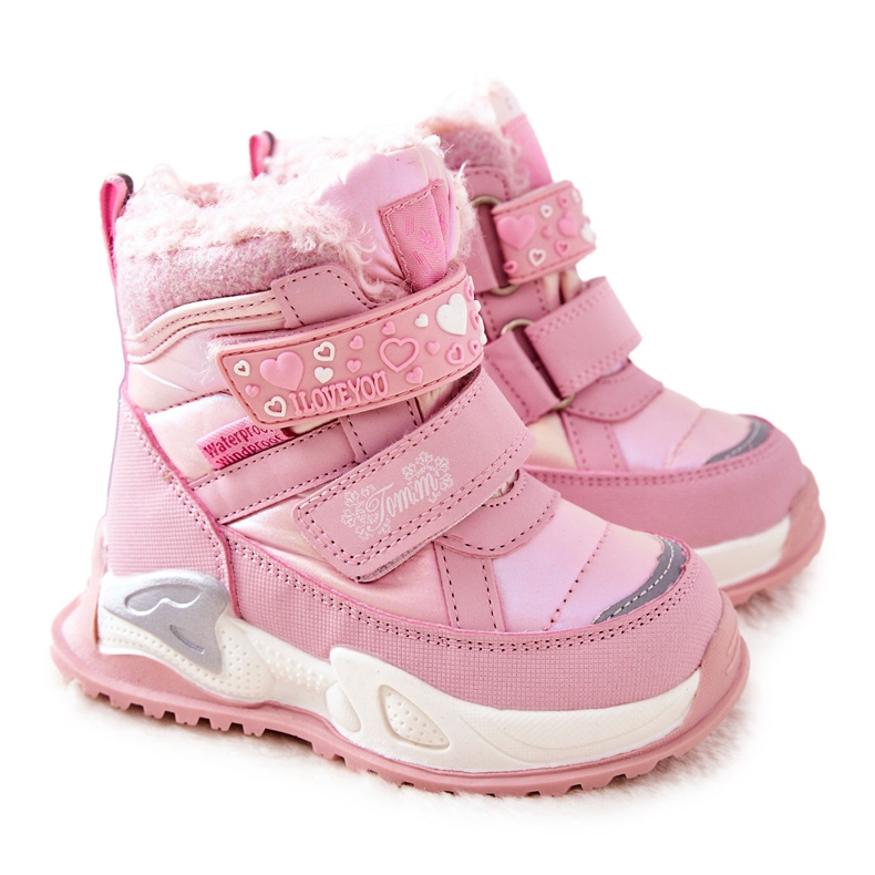 PJ2 Stivali da neve caldi per bambini rosa freddo