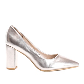 Pumps metallizzate oro sul pilastro Biancaa d'oro