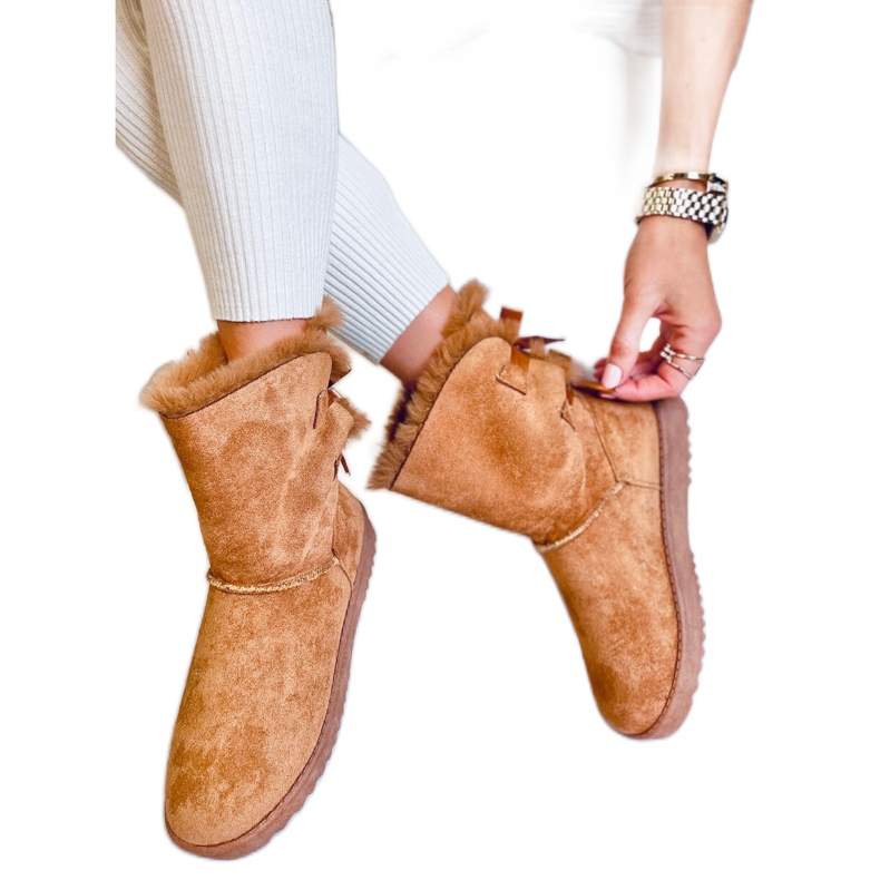Doposci da donna con fiocchi Tosse Camel beige giallo