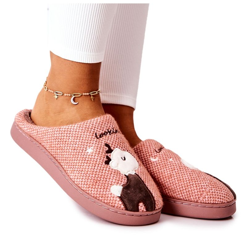 WJ1 Pantofole calde Renna Rosa scuro Jilly marrone