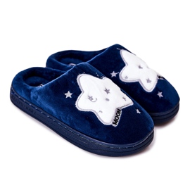 WJ1 Pantofole Calde Bambini Blu Navy Nella bianco