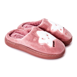 WJ1 Pantofole Bambini Stelle Rosa scuro Nella bianco