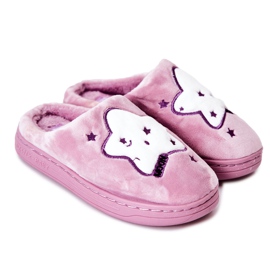 WJ1 Ciabatte Calde Bambini Viola Nella bianco