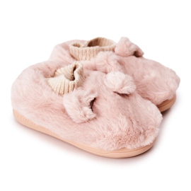 Calde Pantofole A Costine Rosa Chiaro Dessi beige