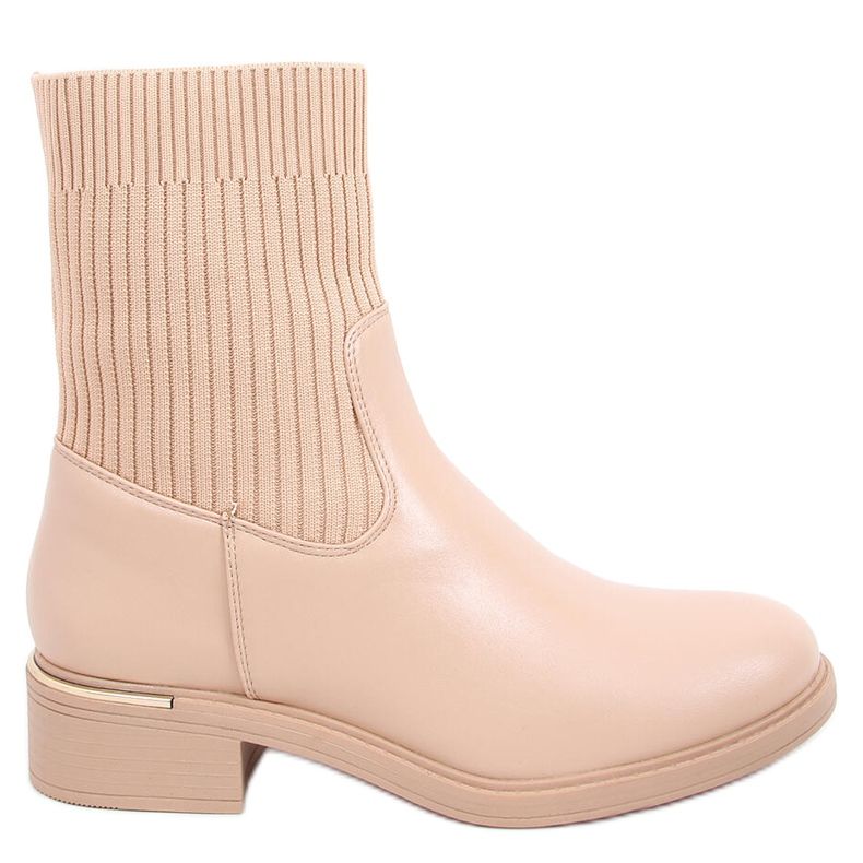 Stivaletti con tomaia a calzino Sendi Nude beige