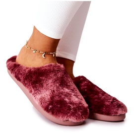 WJ1 Pantofole di pelliccia rosa caldo
