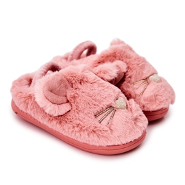 WJ1 Pantofole per bambini Gattini con orecchie Tammy rosa