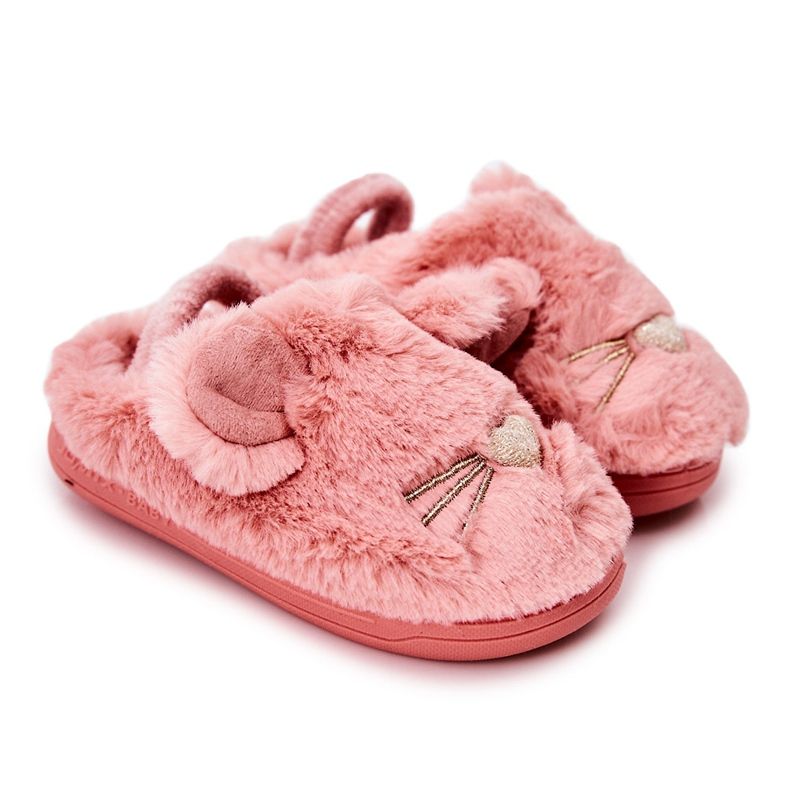 WJ1 Pantofole per bambini Gattini con orecchie Tammy rosa