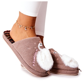 WJ1 Pantofole calde Rey's Brown Swan marrone