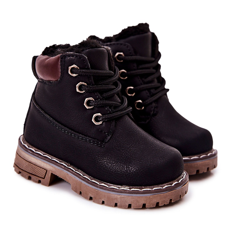 WT1 Stivali Trappers isolati neri per bambini Black Royals nero
