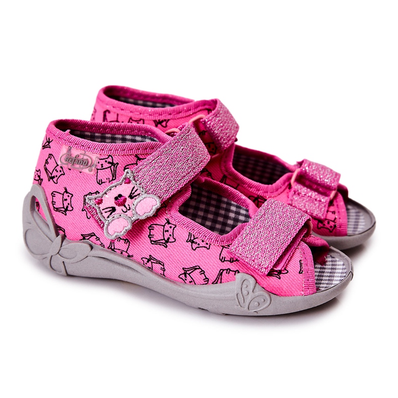 BEFADO S.A. Sandali Pantofole Befado Velcro Gatti 242P103 Rosa