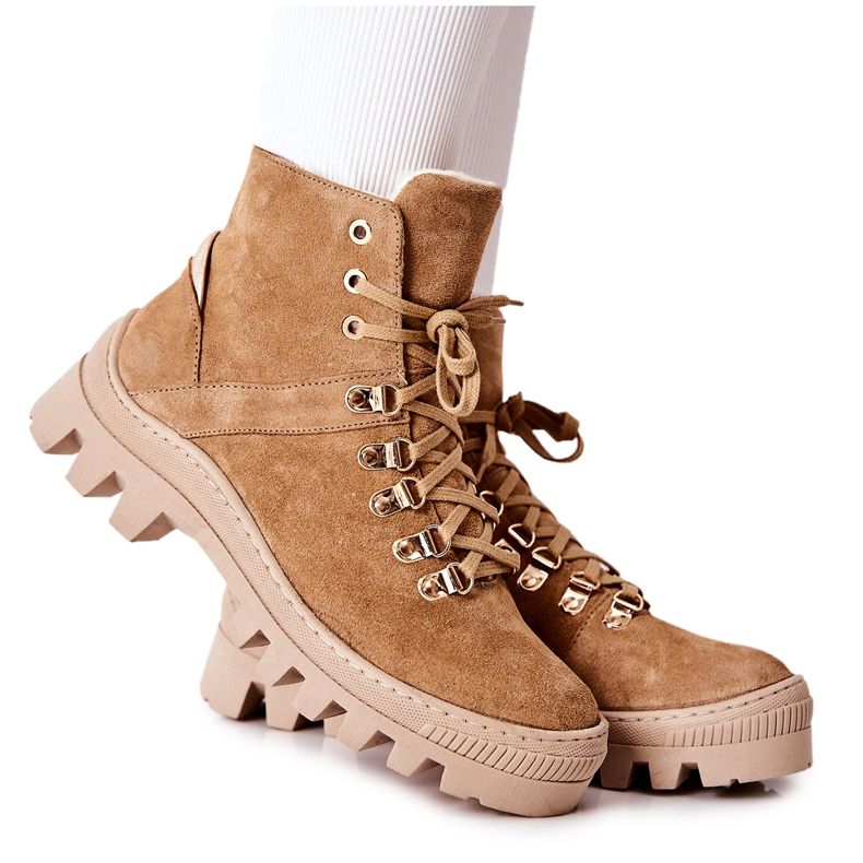 PF1 Stivali Scamosciati Caldi Beige Sandstorm marrone