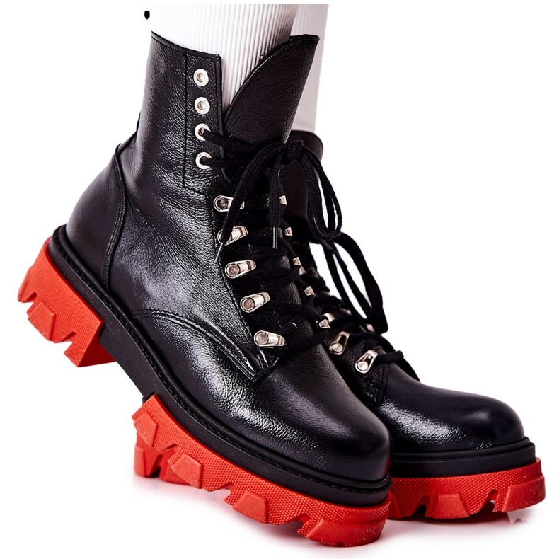 PF1 Stivali di pelle caldi Workers Black Kelley nero
