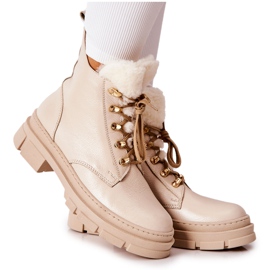 PF1 Stivaletti In Pelle Beige Molissa