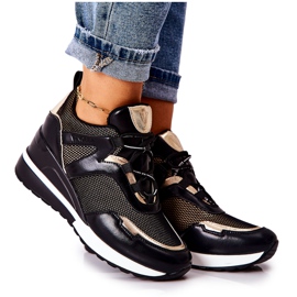 Vinceza Scarpe Sportive Donna Sneakers Nero-Oro Colli d'oro