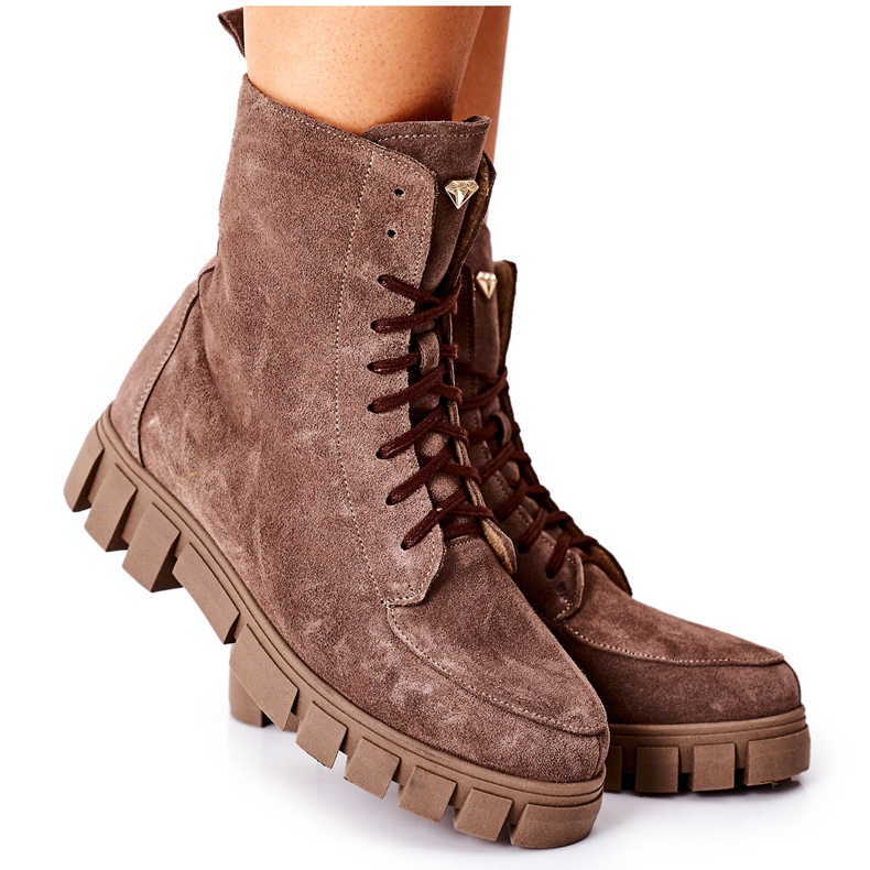 Stivali da velluto da donna DK. Bega Nicole beige