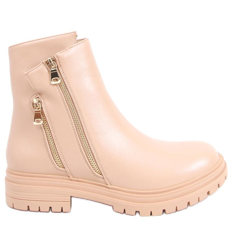 Janine 8389 stivaletti piatti da donna beige