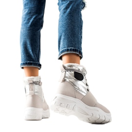 TRENDI Stivali da neve casual argento grigio
