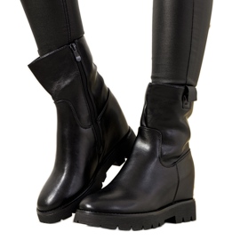 Stivali neri da donna sulla zeppa New Goldies nero