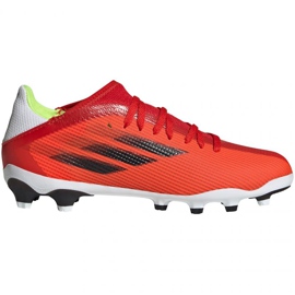 Scarpe da calcio Adidas X Speedflow.3 Mg Jr FY3261 multicolore arance e rossi