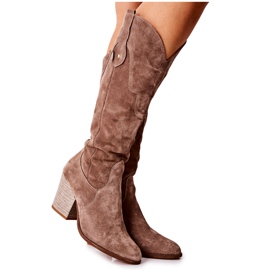 PA2 Stivali Da Cowboy Su Cappucino Merlot Slider marrone