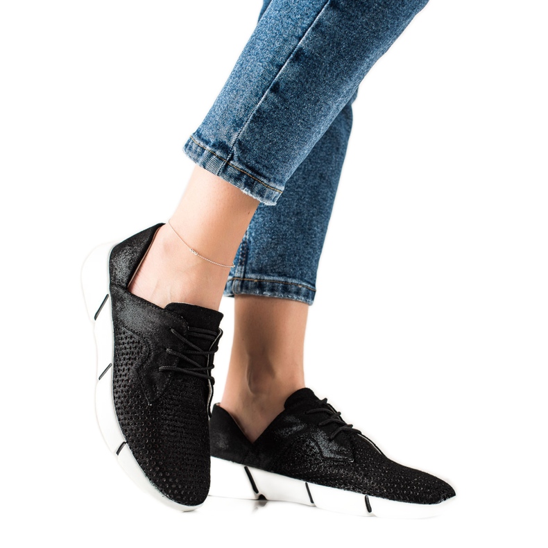 Evento Scarpe in pelle nera con allacciatura nero
