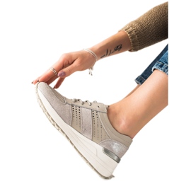 Evento Sneakers in pelle argento beige