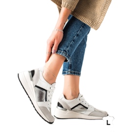 Evento Sneakers sportive in pelle bianco argento