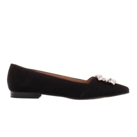 Marco Shoes Ballerine con pietre decorative nero
