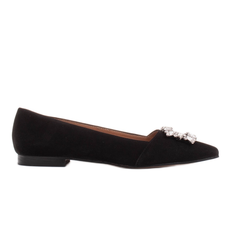 Marco Shoes Ballerine con pietre decorative nero