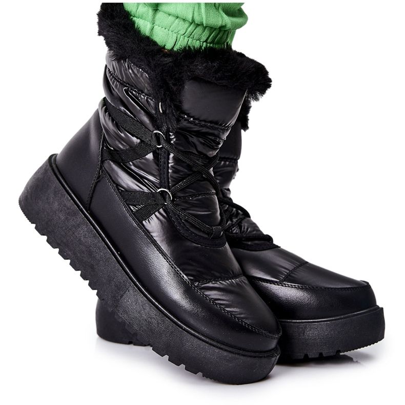S.Barski Stivali da neve caldi neri da donna Black Gordian nero
