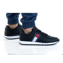 Tommy Hilfiger Tommy Jeans Leather Bds M EMOEM00898 scarpe bianca nero rosso