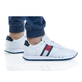 Tommy Hilfiger Tommy Jeans Leather Ybr M EMOEM00989 scarpe bianco rosso blu navy