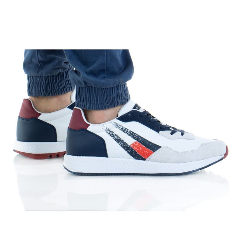 Tommy Hilfiger Track Cleat Mix Runner M EMOEMO0872 Ogy scarpe bianca rosso blu navy