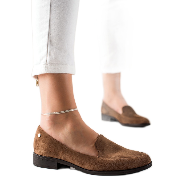 M.Daszyński Mocassini eleganti in camoscio marrone