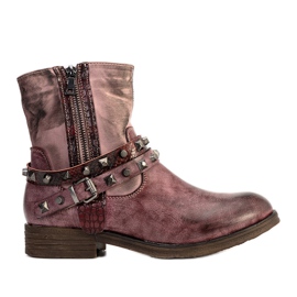 Stivaletti con borchie Red Elffie chiaretto marrone